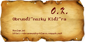 Obrusánszky Klára névjegykártya